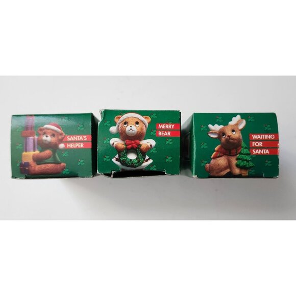 Vintage 1997 Lot of 3 Ornaments Santa Helper Merry Bear Waiting for Santa - Picture 2 of 3